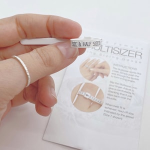 Ringmeter (herbruikbaar) • Sieraden • Cadeau voor haar • Sterlingzilver • 14k gouden vulling • Bestand tegen aanslag • Waterbestendig