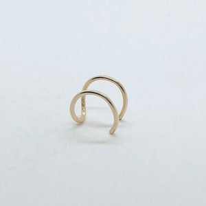 Thin Double ear cuff earrings • Jewelry • Gift for her • Sterling silver • 14k gold fill • tarnish resistant • waterproof • hypoallergenic