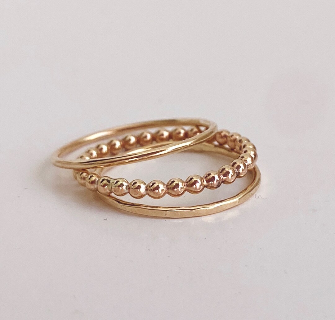 Stacking Ring Set; 3 Stackable Rings; Gold Fill Ring; Stacked Ring ...
