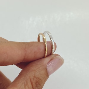 Hammered band ring; sterling silver ring; gold fill ring; wedding band; stackable ring; stacking ring; wedding ring; gift , summer ring