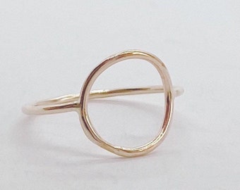 Open circle ring; dainty ring; minimalist ring; gold fill ring; sterling silver ring;karma ring; gift for her; thin ring; infinity ring