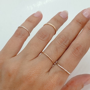 Thin smooth stackable ring; midi ring; gold fill ring; knuckle ring; dainty ring; gift ; stackable ring; stacking ring; silver ring; simple