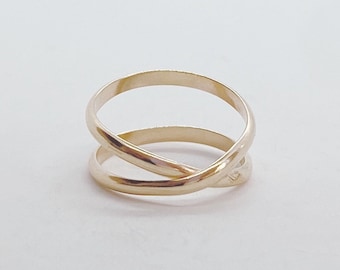 Infinity double ring; modern ring; minimalist ring; gold fill ring; sterling silver ring ; statement ring; dainty ring; gift for her