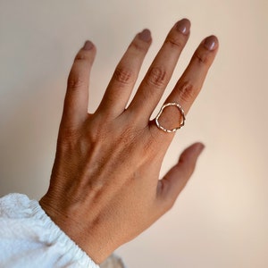 Irregular Gold Ring, open circle ring, gold hammered ring, asymmetric ring, statement ring, Mother’s Day gift, geometric ring, gift for her