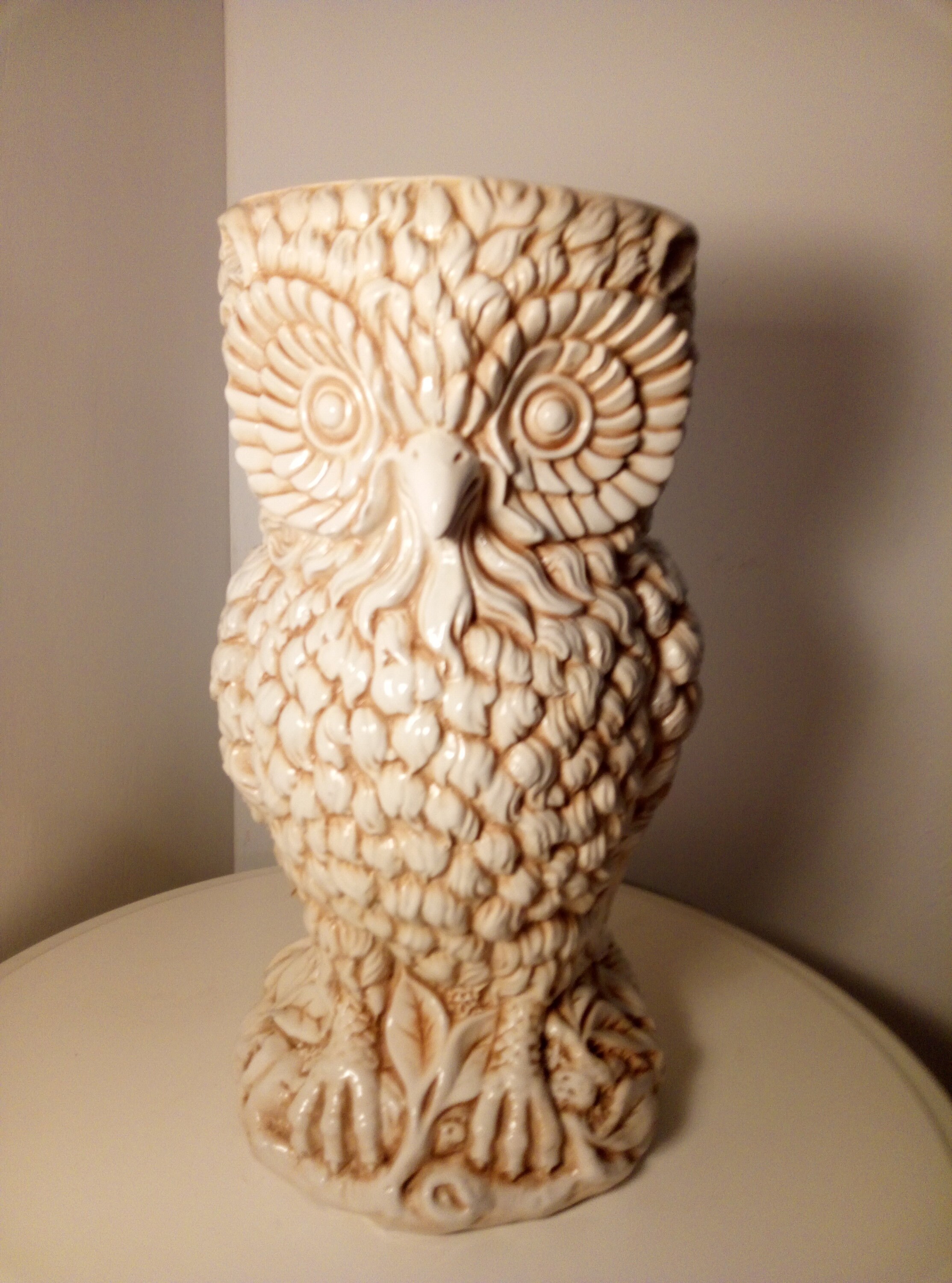 Vintage Ceramic 'OWL' Umbrella Stand Cane/stick Holder Large Rare Italy