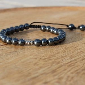 Hematite, beaded bracelet, handmade, women&#39;s bracelet, natural stone, gems