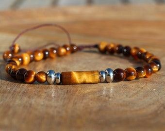 Set 2 Bracciale Uomo Pietre Dure Pietra Lavica Occhio Di - Foto 9