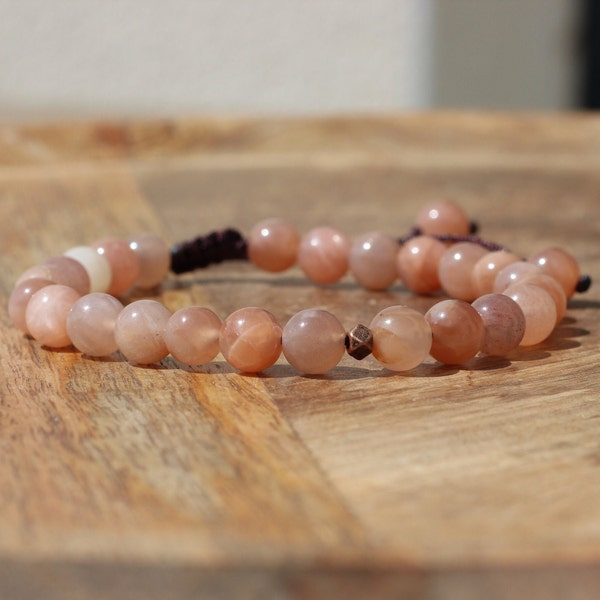 Pierre de soleil, bracelet en perles, fait main, bracelet femme, pierre naturelle, gemmes
