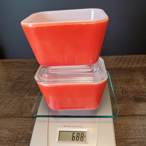 Pyrex Vintage Red / Orange Glass Bowls With Lid Refrigerator Storage. 501. 1  1/2 Cup. USA - Etsy