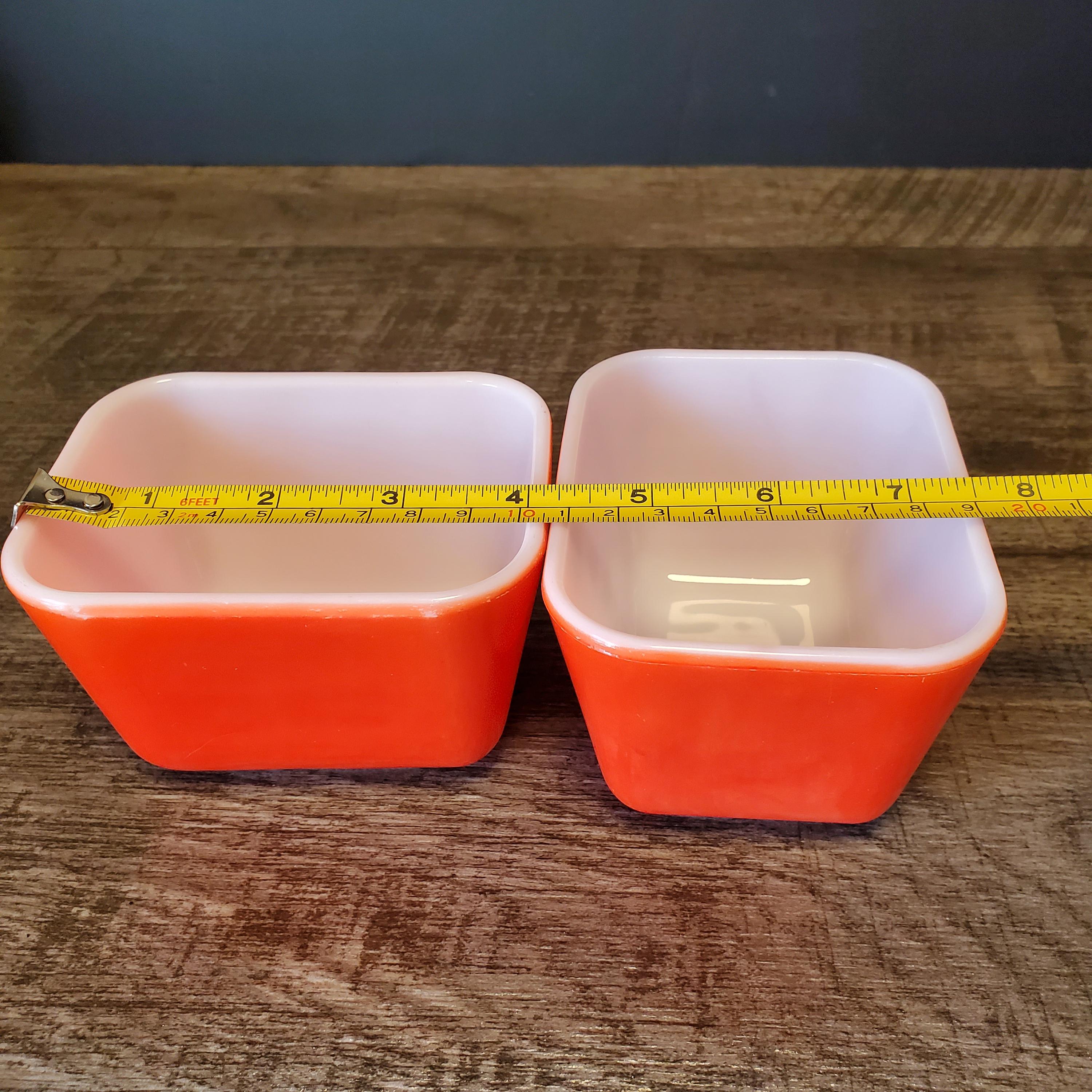Pyrex Vintage Red / Orange Glass Bowls With Lid Refrigerator Storage. 501. 1  1/2 Cup. USA - Etsy