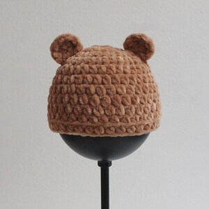 Gehäkelte Baby Bärenmütze in 5 Größen (PDF-Muster)