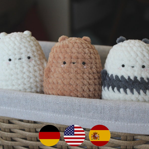 Bear Crochet Pattern Plushies Amigurumi Keychain PDF Pattern