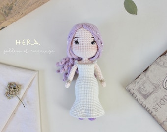 Amigurumi pattern crochet doll Hera greek god of marriage - PDF pattern