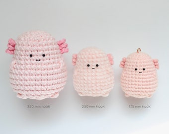 Axolotl Crochet Pattern Plushies Amigurumi Keychain PDF Pattern