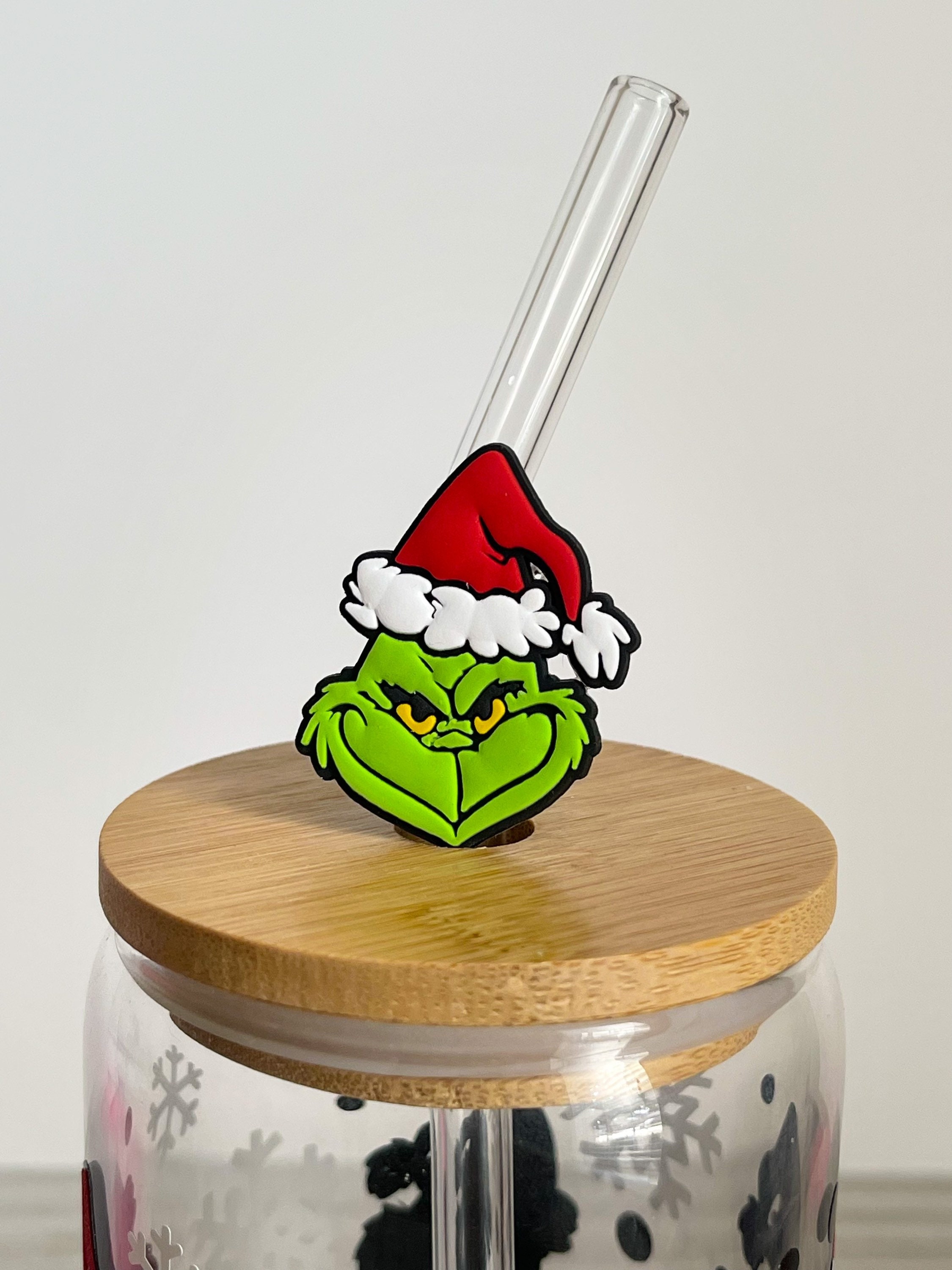 Grinch side eye straw topper