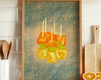Tapas Art Print, Authentic Spanish Food Illustration (Digital Download)
