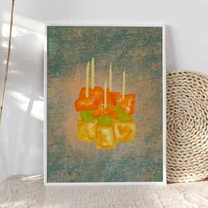 Tapas, Authentic Spanish food Illustration, Printable Wall Art