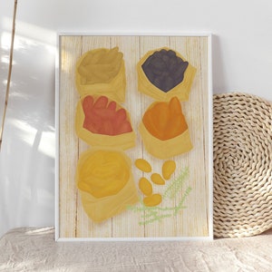 Fairground Potatoes, Potato Illustration, Colorful Kitchen Print, Printable Wall Art
