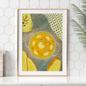 Paella, Authentic Spanish food Illustration, Printable Wall Art
