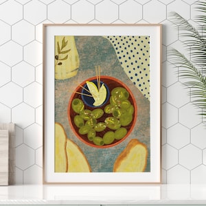 Green Olives, Authentic Spanish Food Illustration