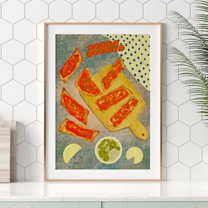 Pan con Tomate, Authentic Spanish Food Illustration