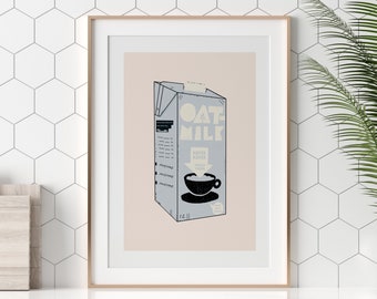 Iconic Oatmilk Print, Vintage Oatmilk Illustration