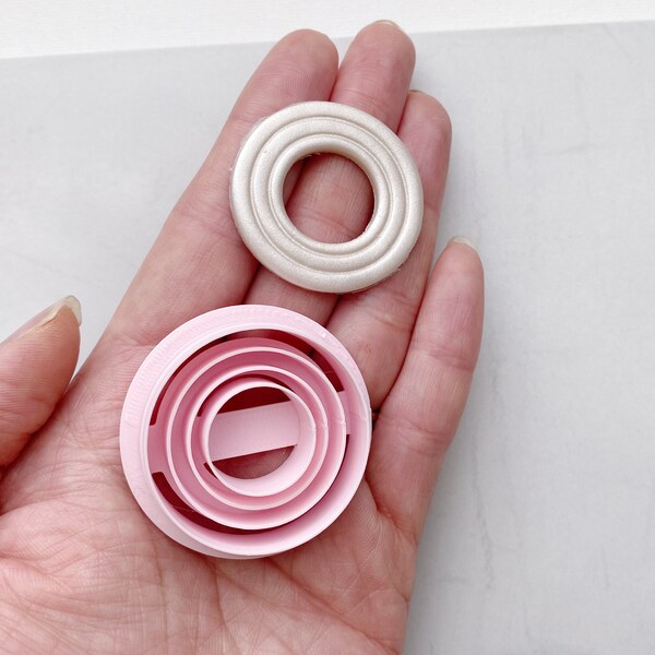 Clay Earring Cutter - Concentric Circles - Embossed