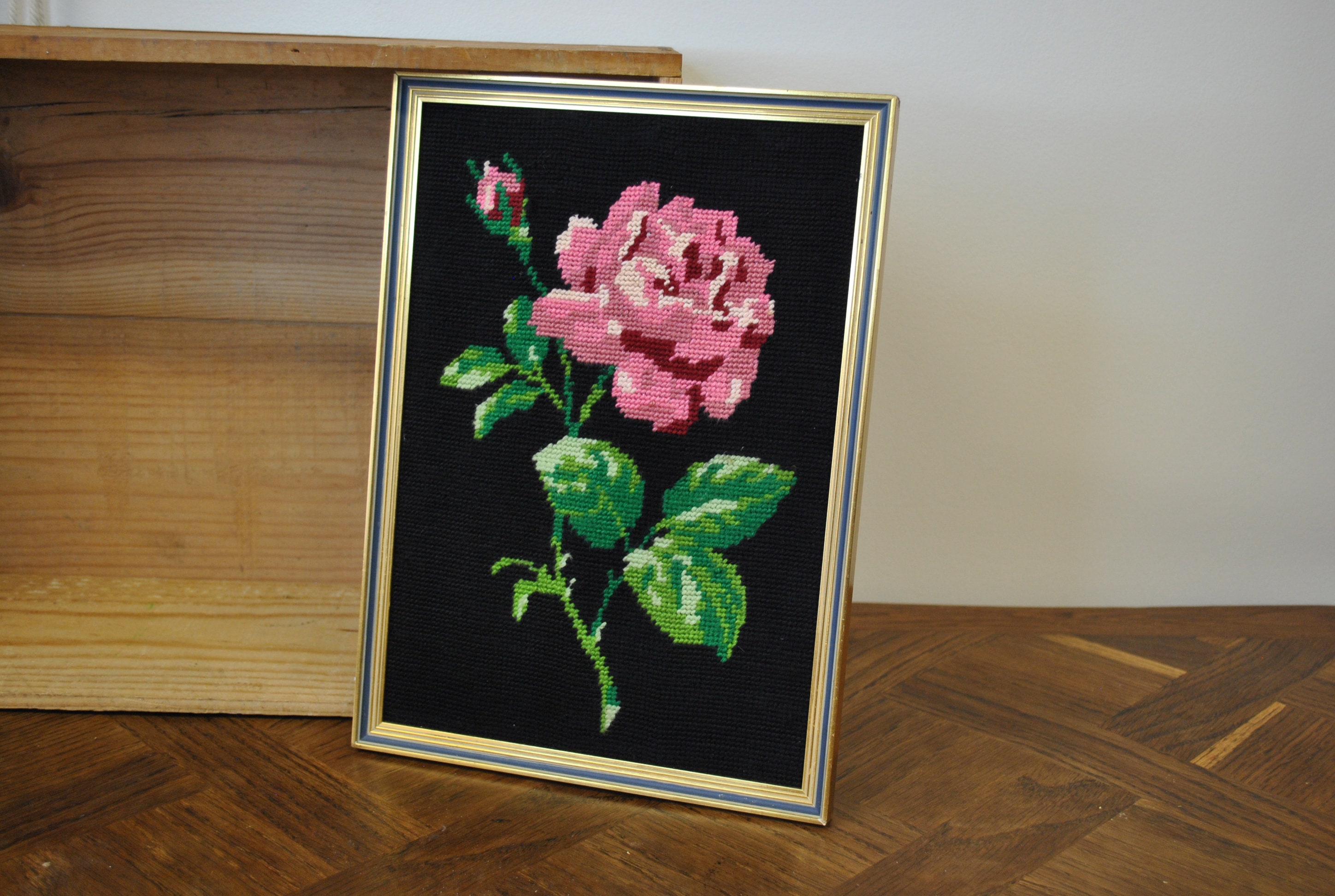 Cadre Canevas Rose Vintage