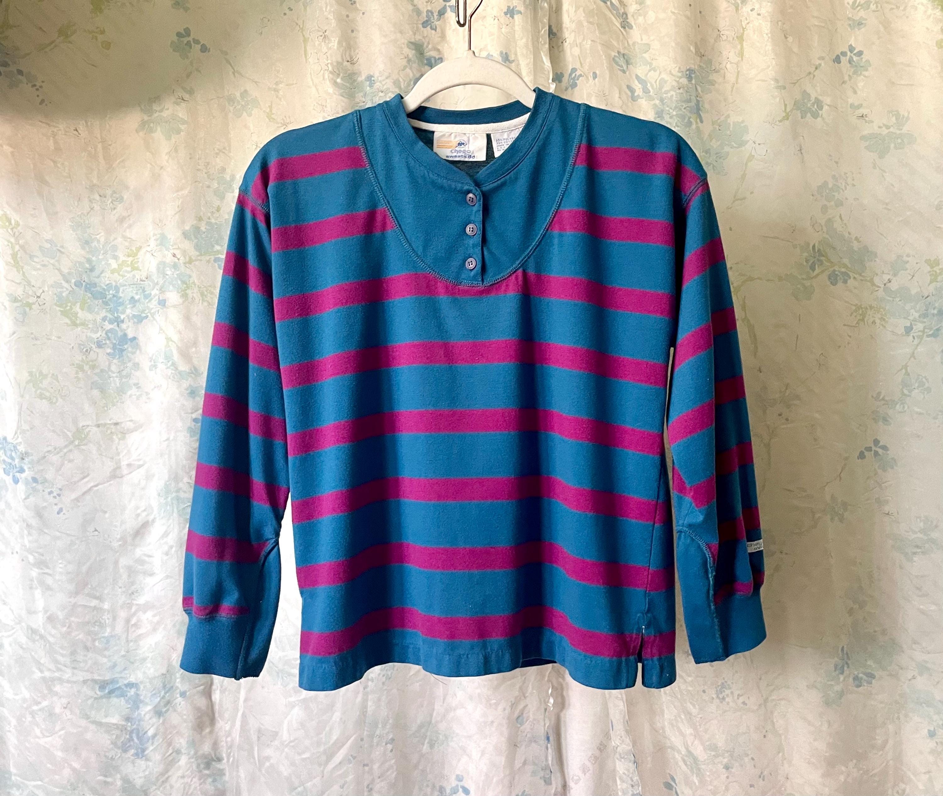 Striped Henley 90s - Etsy