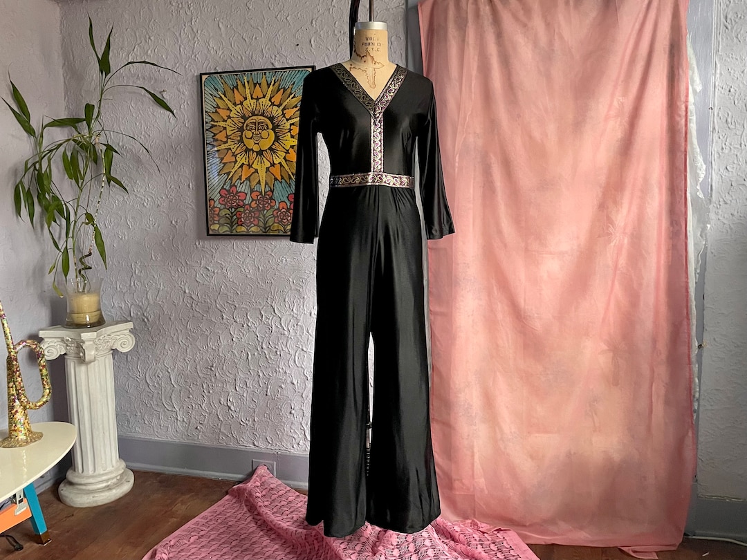 Black Fringe Jumpsuit 60s
