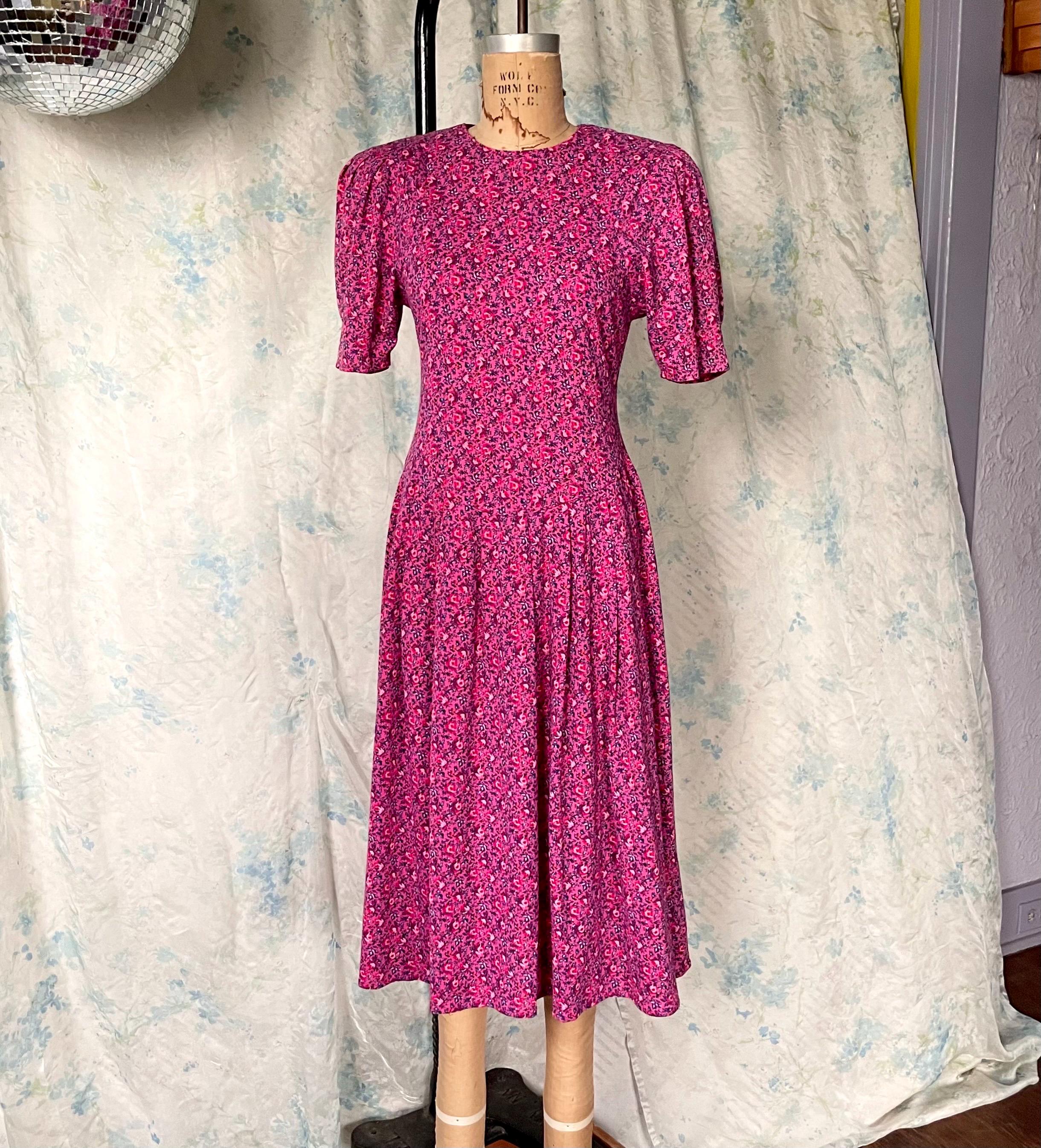 Basque Waist Dress Pink - Etsy