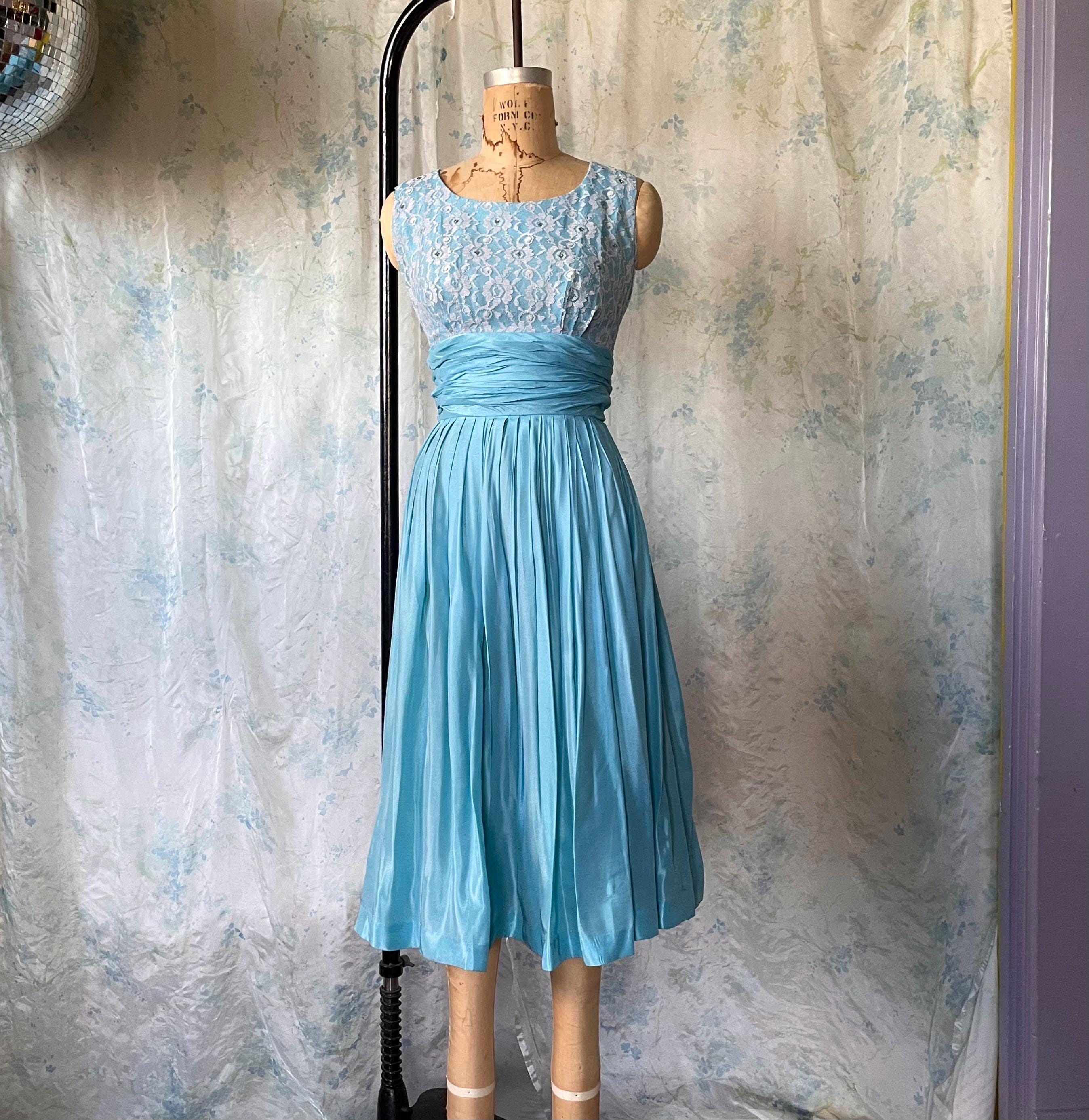Sky Blue Knee Length Dress - Etsy