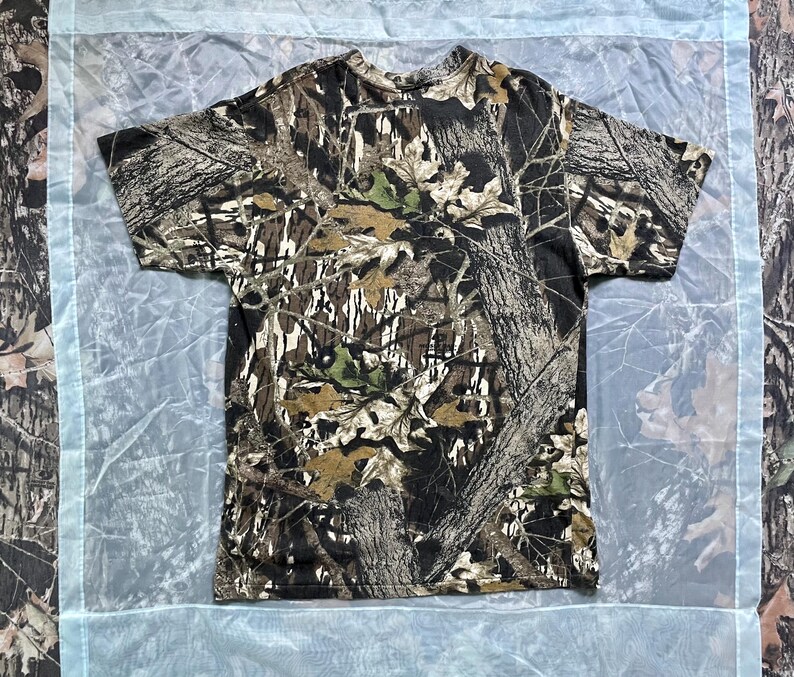 vintage camo single-stitch t-shirt M / 100% cotton short sleeve t-shirt / vtg Mossy Oak t-shirt / 1990s camouflage t-shirt with front pocket bild 16