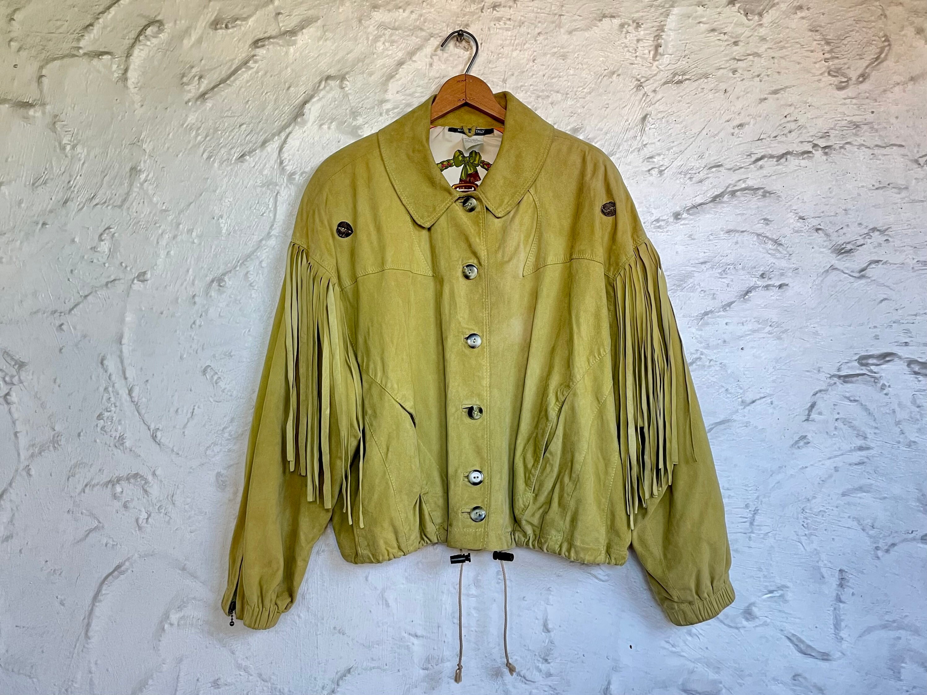 Leather Fringe Jacket Men Vintage - Etsy