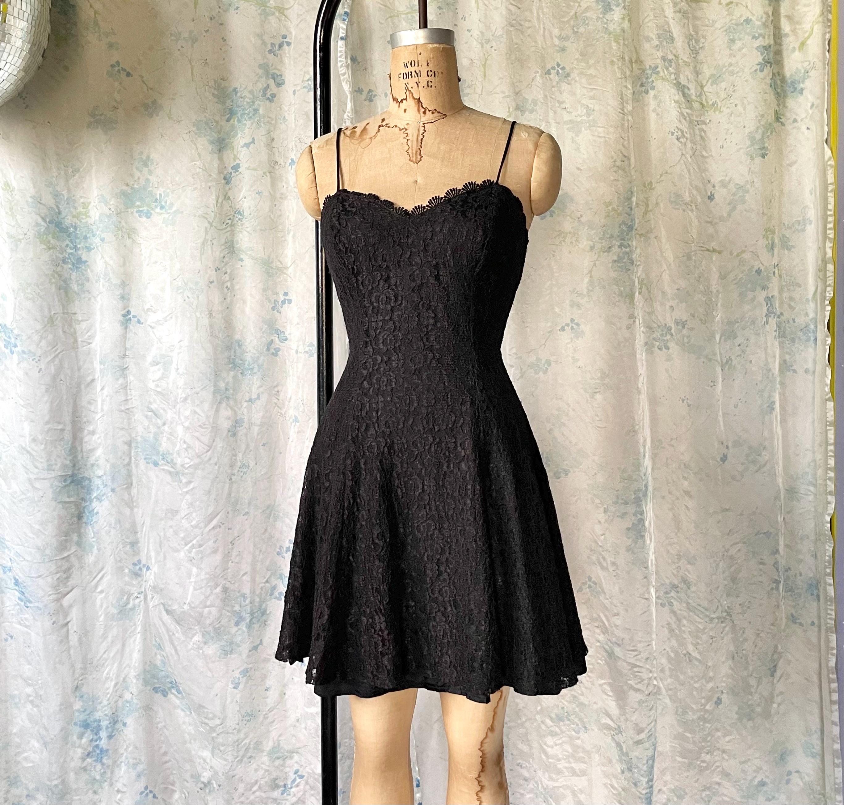 90s black dresses vintage 90s Black lace strapless dress main image 0