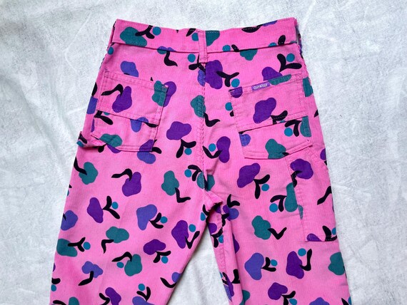 80s pink floral corduroy pants xs / vintage OshKosh B… - Gem