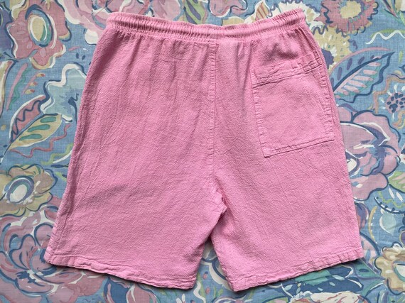 80s Pastel Pink Beach Shorts / 1980s Vintage Berm… - image 6