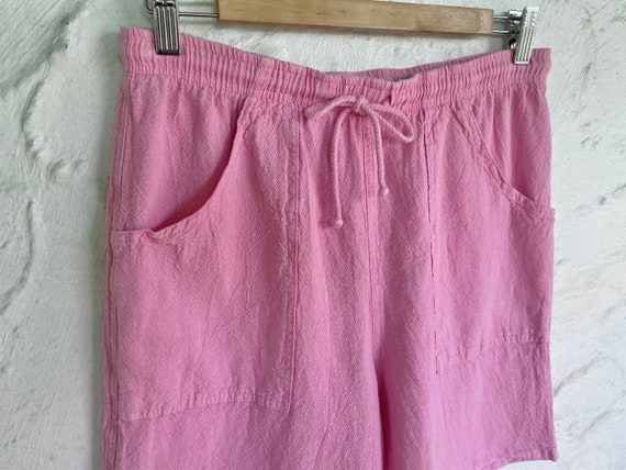 80s Pastel Pink Beach Shorts / 1980s Vintage Berm… - image 9