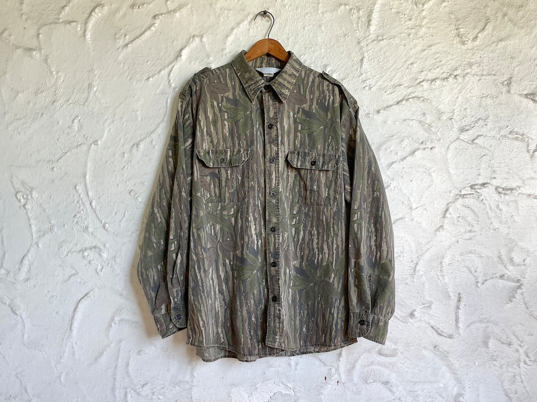 90s Realtree Camo Work Shirt / Vintage Camouflage Long Sleeve Button up