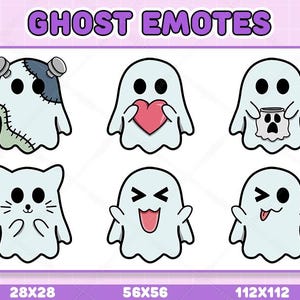 6x Halloween Ghost Twitch Emotes, Ghost Emotes, Twitch Emotes for Streamer, Discord Emotes, Halloween Emotes, Ghost Twitch Emotes