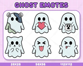 6x Halloween-spook-emotes, spook-emotes, twitch-emotes voor streamer, Discord-emotes, Halloween-emotes, spook-emotes