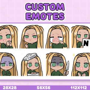 8x E-Girl Blonde Hair Emotes, Emojis, Sub Emotes for Twitch, Youtube, Discord, Cute Emotes  Chibi Emotes Anime Emotes Stream Emotes