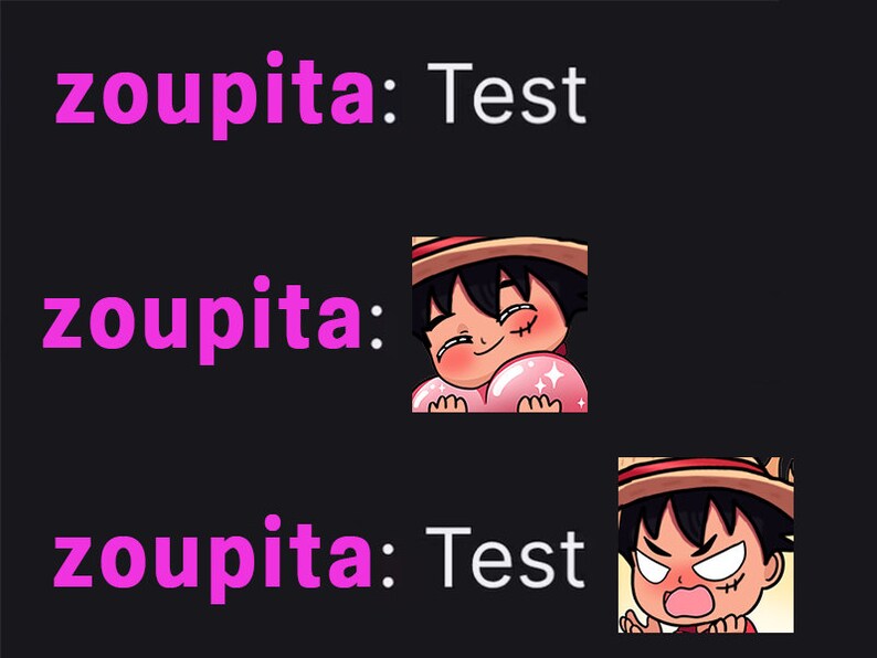 6x One Piece Luffy Emotes Emojis Sub Emotes for Twitch Etsy