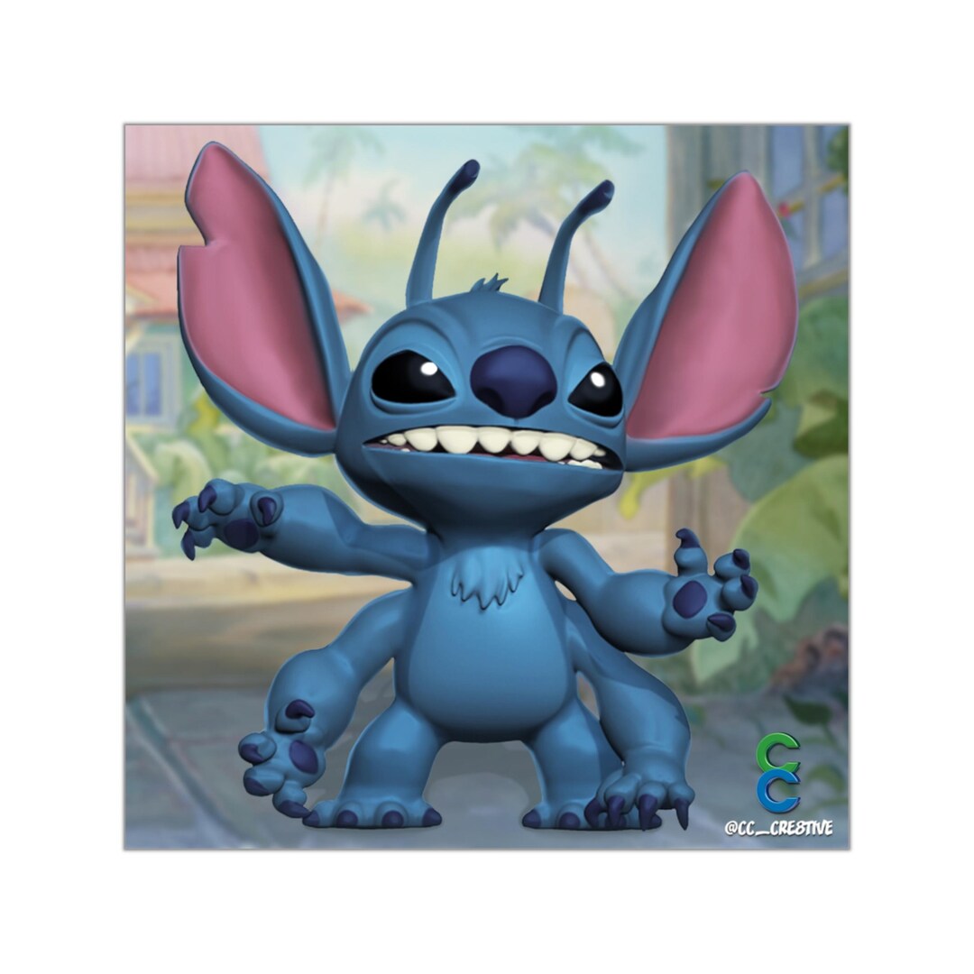 Stitch 626 Fan Art Vinyl Sticker, Waterproof Alien Decal - Etsy