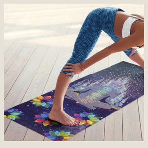 Chakra Rubber Yoga Mat / Exercise Mat / Mediation Mat Beginner Yoga Positions