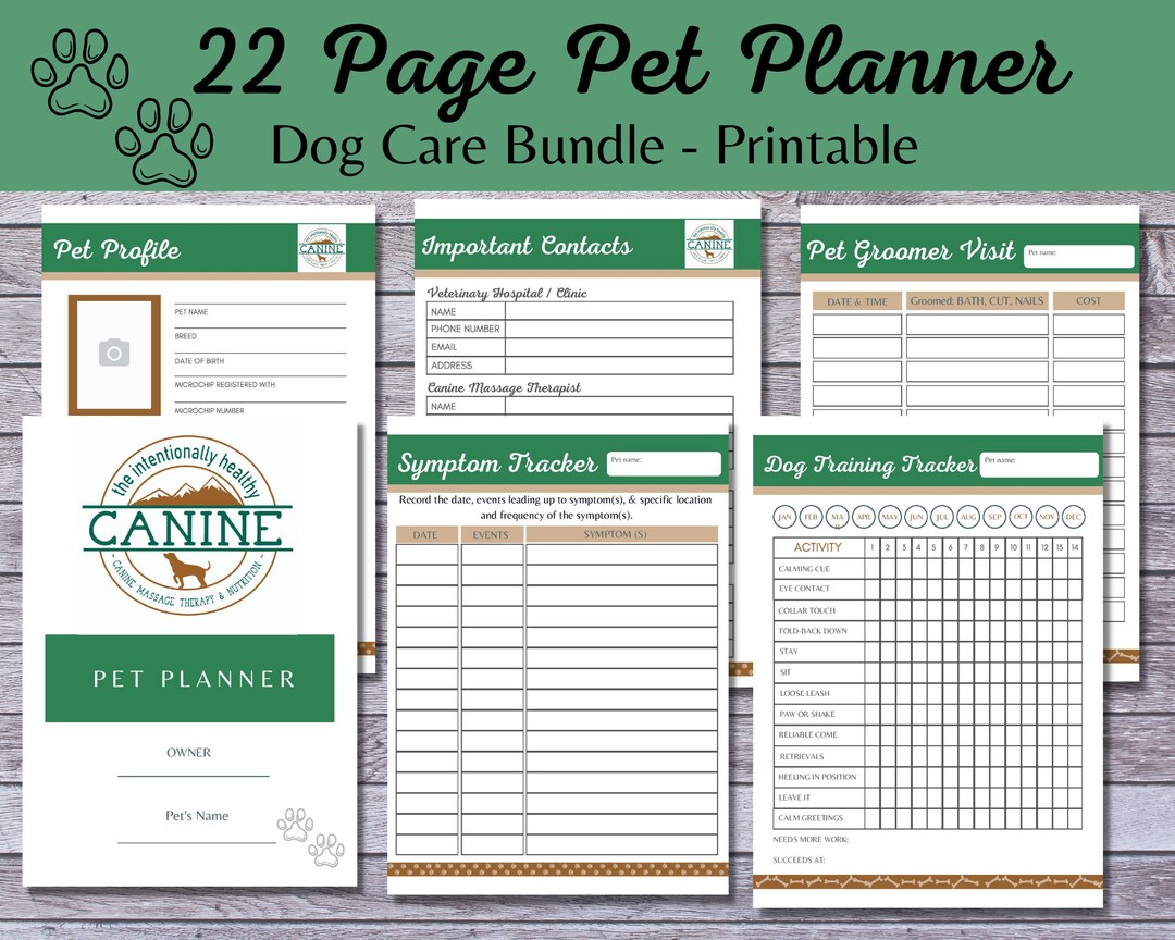 Pet Planner Dog Care Printable - Etsy