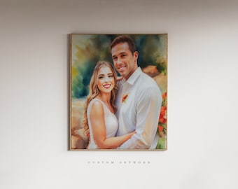 Personalized Painting, Custom Watercolor Painting, Portrait Painting From Photo, Wedding Gifts, Anniversary Gifts, Digital Painting