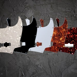 Fender Jazz Pickguard by Budreau Guitars (White, Black, White Pearloid, Red Tortoise, Brown Tortoise)
