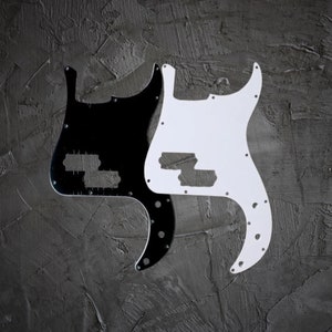 Fender Precision Bass Pickguard, White or Black by Budreau Guitars