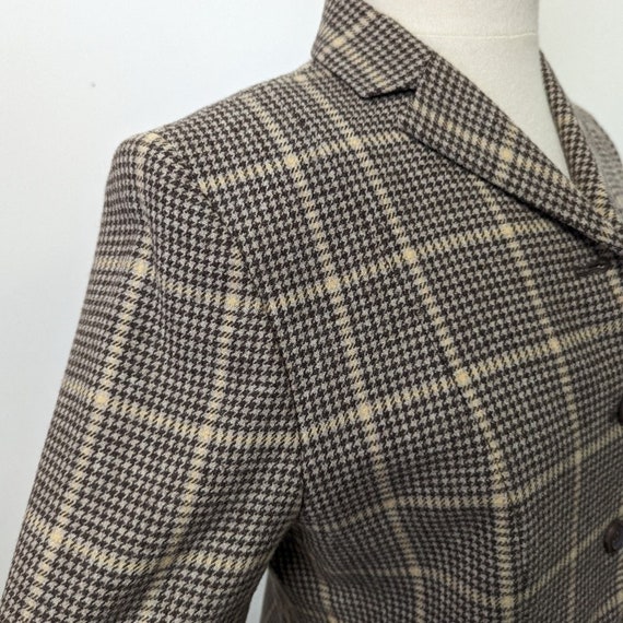 VINTAGE Pendleton Brown Wool Plaid Skirt Suit wit… - image 3